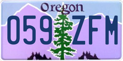 OR license plate 059ZFM