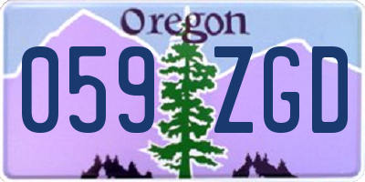 OR license plate 059ZGD