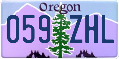 OR license plate 059ZHL