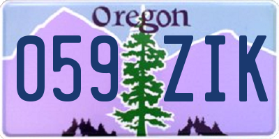OR license plate 059ZIK