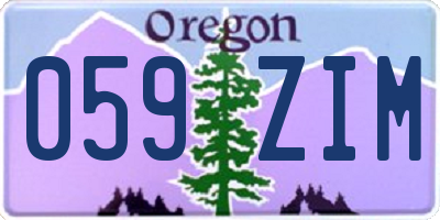 OR license plate 059ZIM