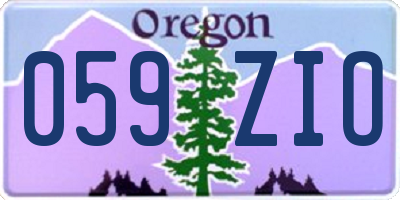 OR license plate 059ZIO