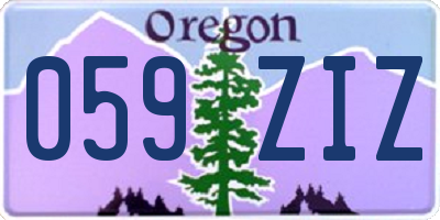 OR license plate 059ZIZ