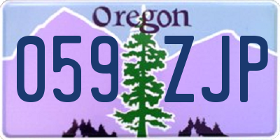 OR license plate 059ZJP