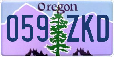OR license plate 059ZKD