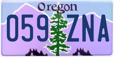 OR license plate 059ZNA
