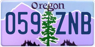 OR license plate 059ZNB