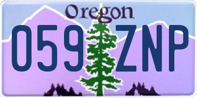 OR license plate 059ZNP