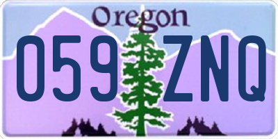 OR license plate 059ZNQ