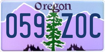 OR license plate 059ZOC