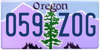 OR license plate 059ZOG