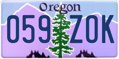 OR license plate 059ZOK