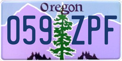 OR license plate 059ZPF