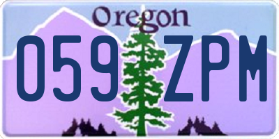 OR license plate 059ZPM