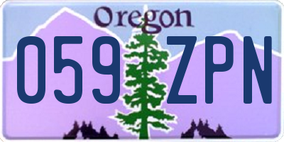 OR license plate 059ZPN