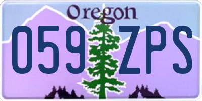 OR license plate 059ZPS