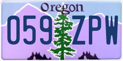 OR license plate 059ZPW