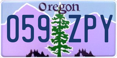 OR license plate 059ZPY