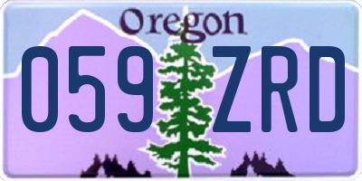 OR license plate 059ZRD