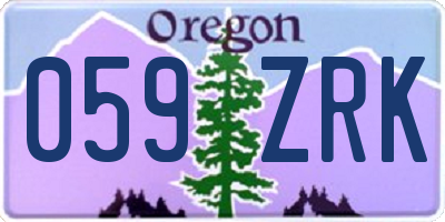 OR license plate 059ZRK