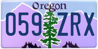 OR license plate 059ZRX