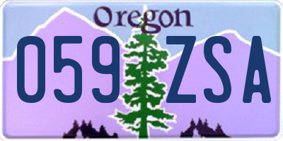 OR license plate 059ZSA