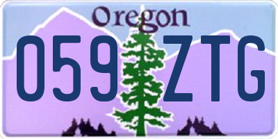 OR license plate 059ZTG