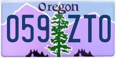 OR license plate 059ZTO