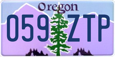 OR license plate 059ZTP