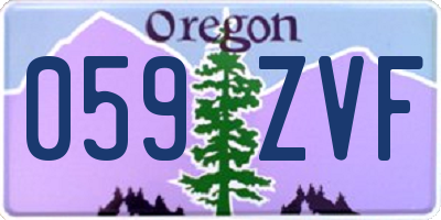 OR license plate 059ZVF