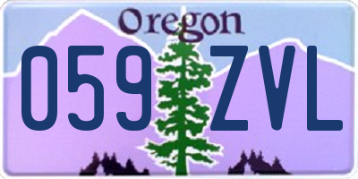 OR license plate 059ZVL