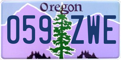 OR license plate 059ZWE