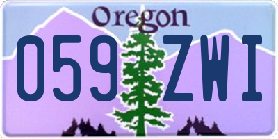 OR license plate 059ZWI