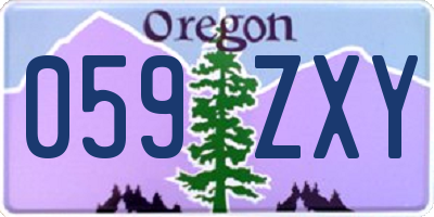 OR license plate 059ZXY