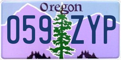 OR license plate 059ZYP