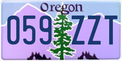 OR license plate 059ZZT