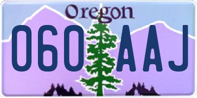 OR license plate 060AAJ