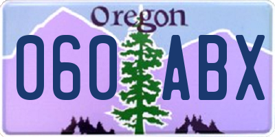 OR license plate 060ABX