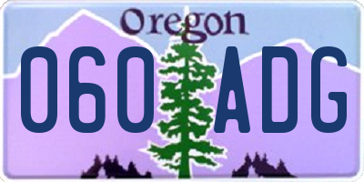 OR license plate 060ADG