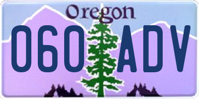OR license plate 060ADV