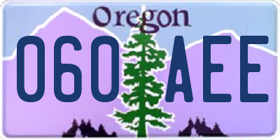 OR license plate 060AEE