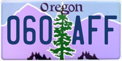 OR license plate 060AFF