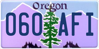 OR license plate 060AFI