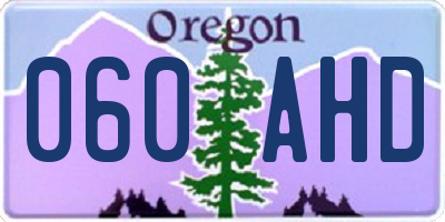 OR license plate 060AHD