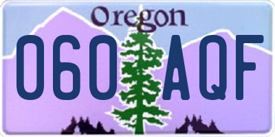 OR license plate 060AQF
