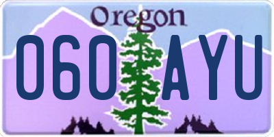 OR license plate 060AYU