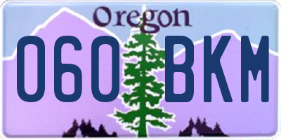 OR license plate 060BKM