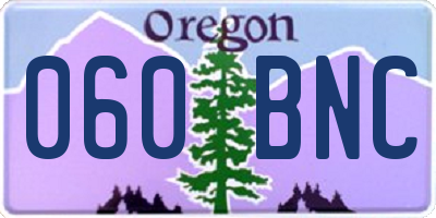 OR license plate 060BNC