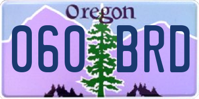 OR license plate 060BRD