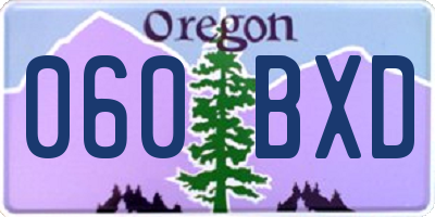 OR license plate 060BXD
